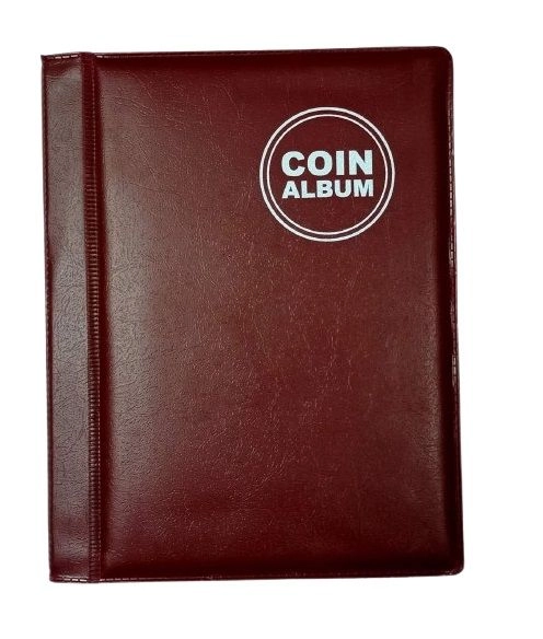 RCI 60 Pockets Coin Holder Album for Collection & Coin Storage Book for Collectors – 1 Pcs Mehroon