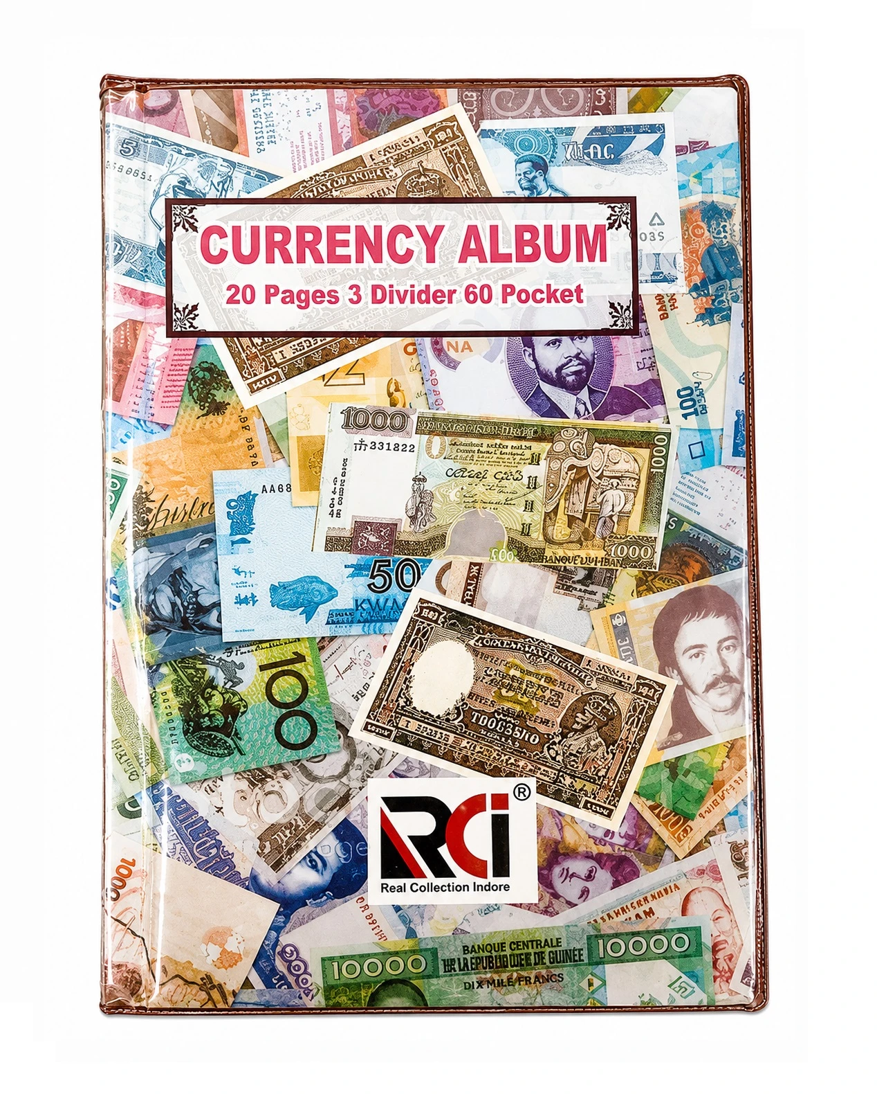 RCI 60 Pocket Currency Storage Album – 3 Dividers | For Big Notes Collection | 1 Pcs