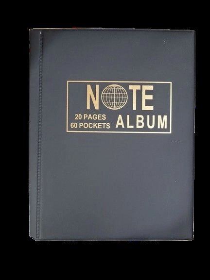 RCI Currency Album for Notes Collection – 60 Pocket, 3 Divider (Black, Pack of 1)