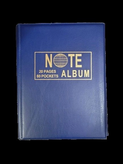 RCI Currency Album for Notes Collection 1 Pcs - (60 Pocket 3 Divider) - Blue