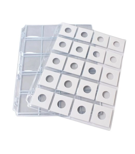 RCI Coin Sheets | 25 mm Thick Pocket Pages - Heavy Quality -  Pack of 10 Sheets