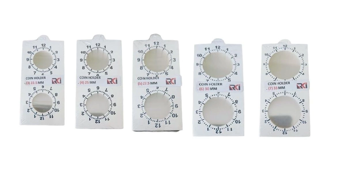 RCI Clock Wise Coin Holder – Size 3 to 7 (22.5 to 33mm) Each Size 50 Pcs | Pack of 250 Pcs
