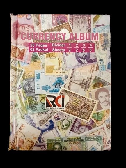 RCI 62 Pocket Currency Storage Album –1 to 4 Dividers Mix | For Big & Small Notes Collection | 1 Pcs