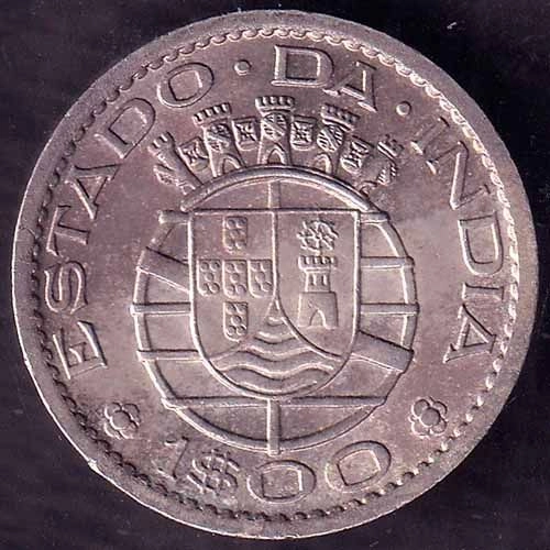 PORTUGUESE INDIA GOA 1 ESCUDO 1959 COIN ANH3274