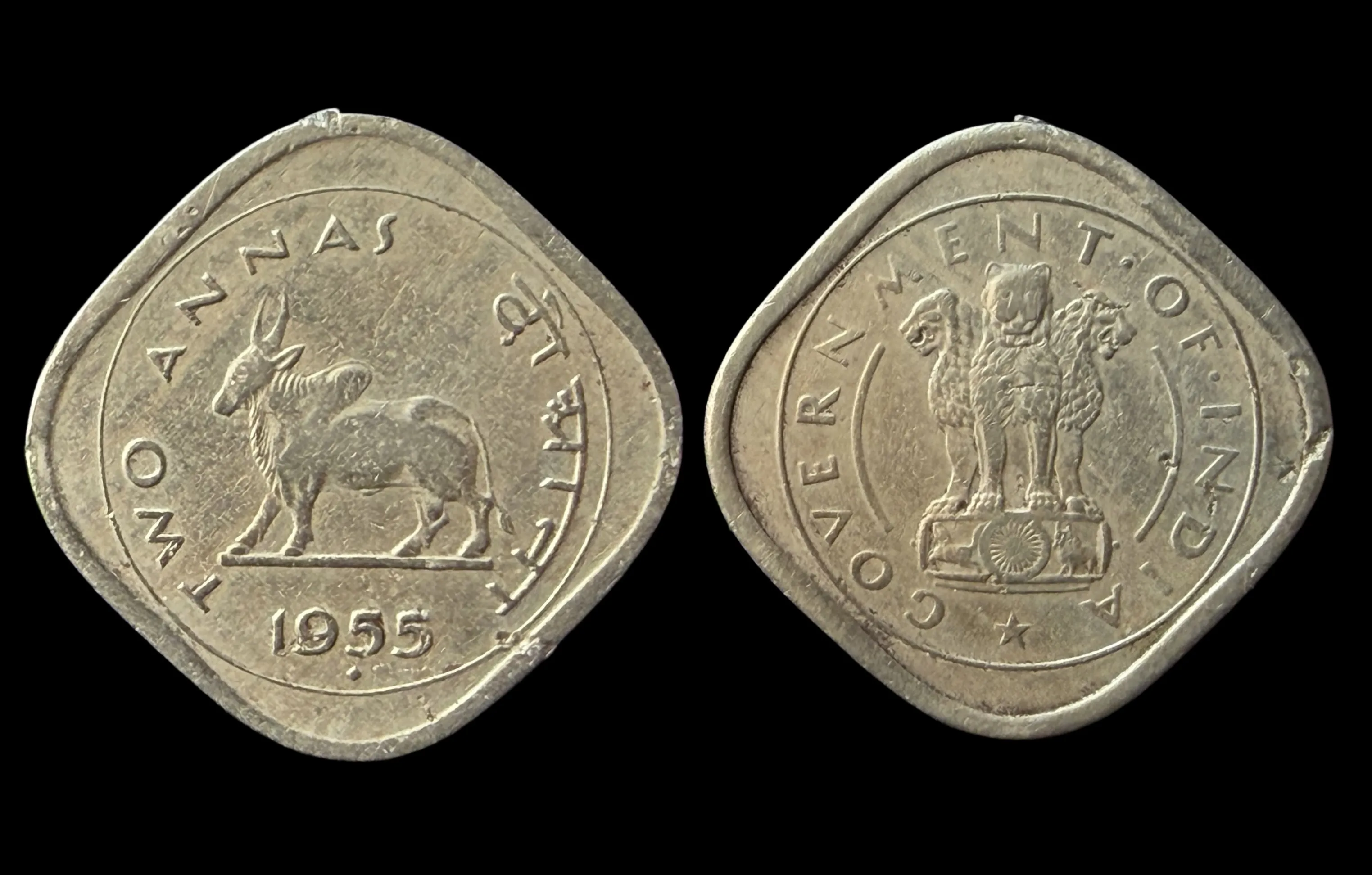 1955 2 Anna Bull Bombay