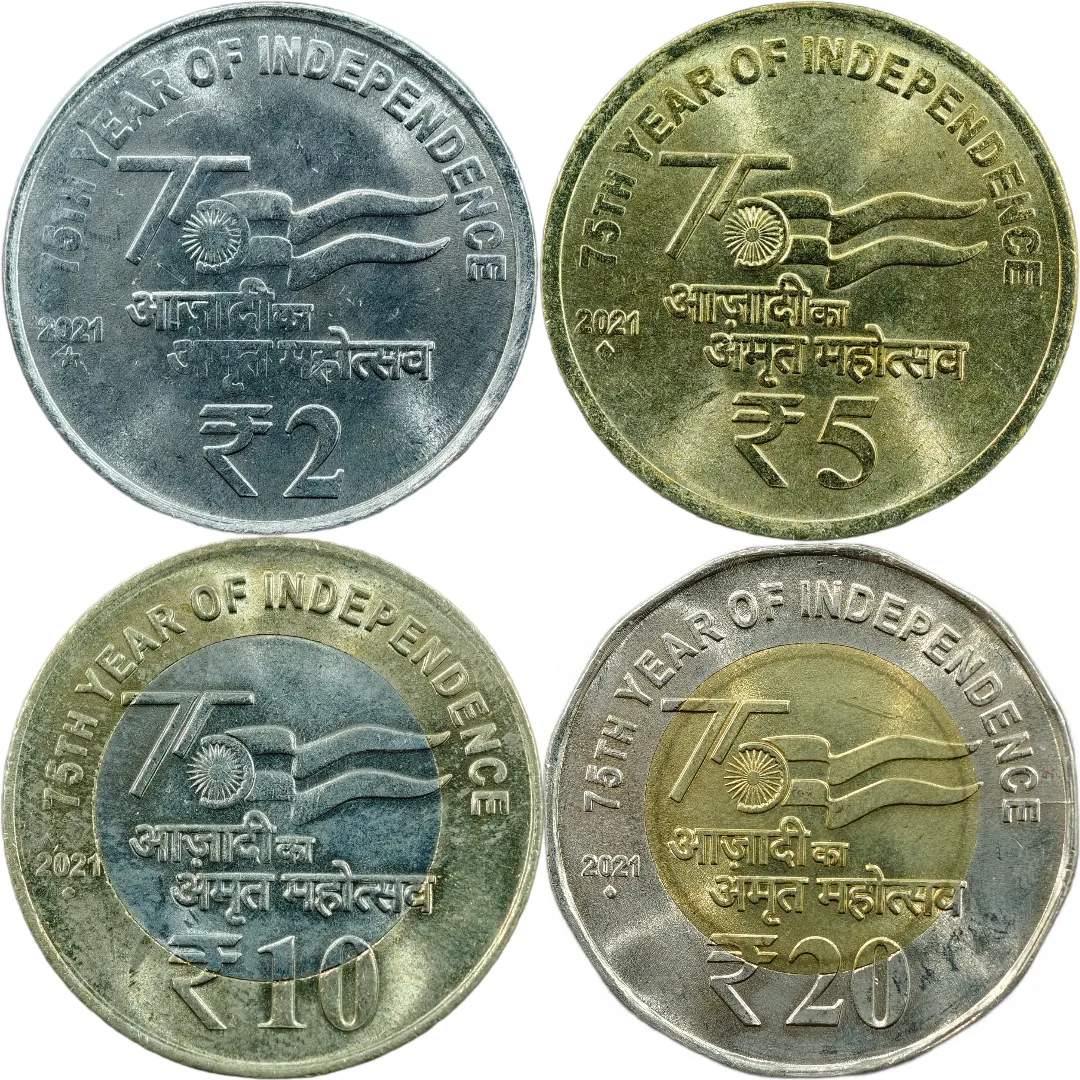 Aazadi ka Amrit Mahotsav Set of 2021 of 4 Coins