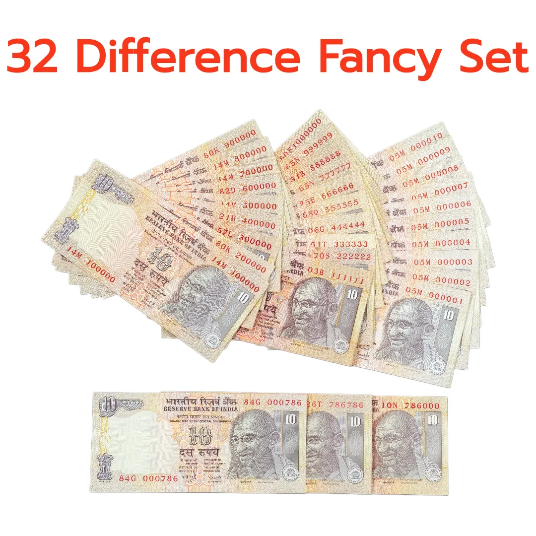 10 Rs Fancy Serial Number set of 32 Notes of Y. V Reddy