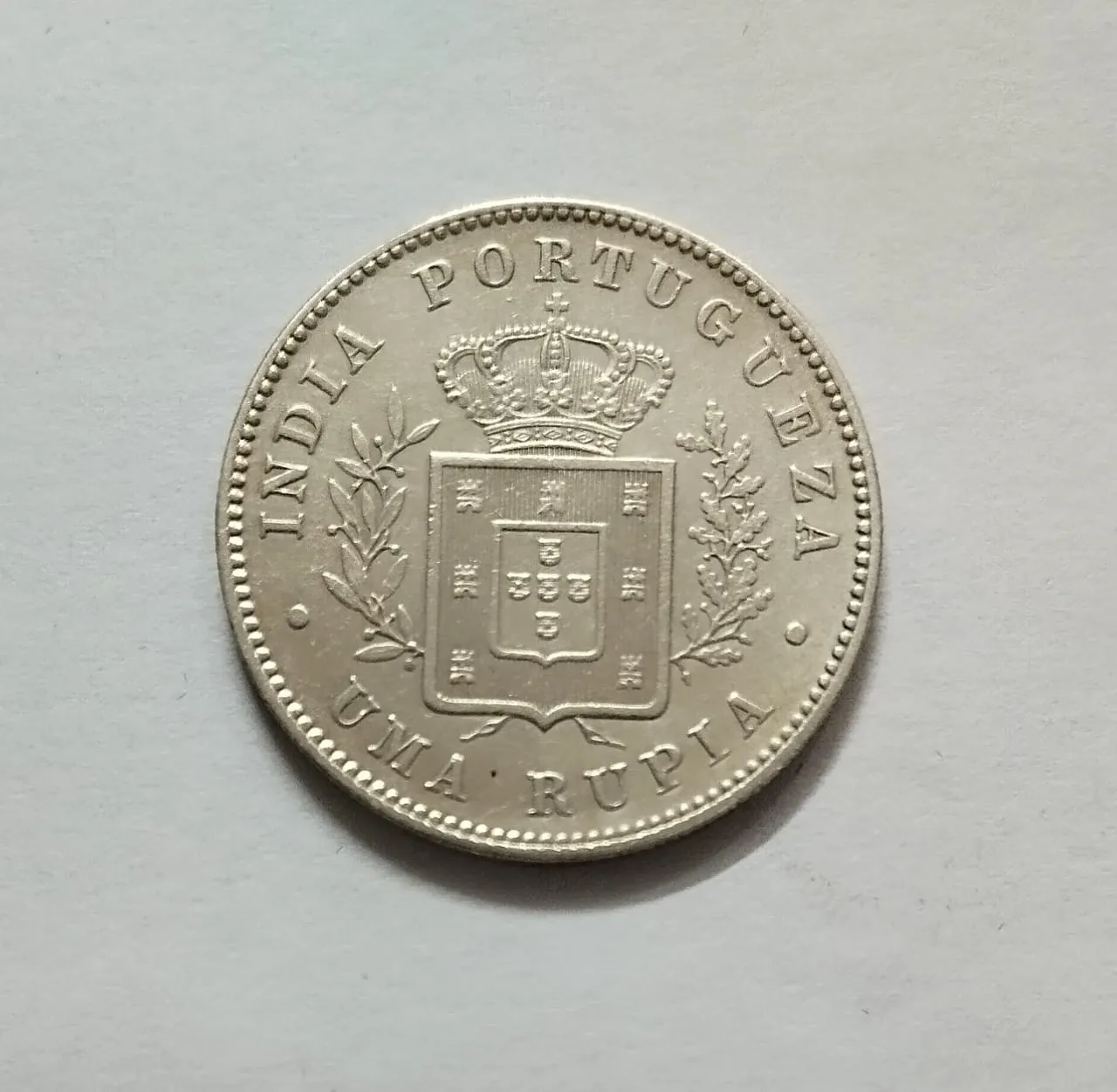 Uma Rupia Portuguese India Coin 1882