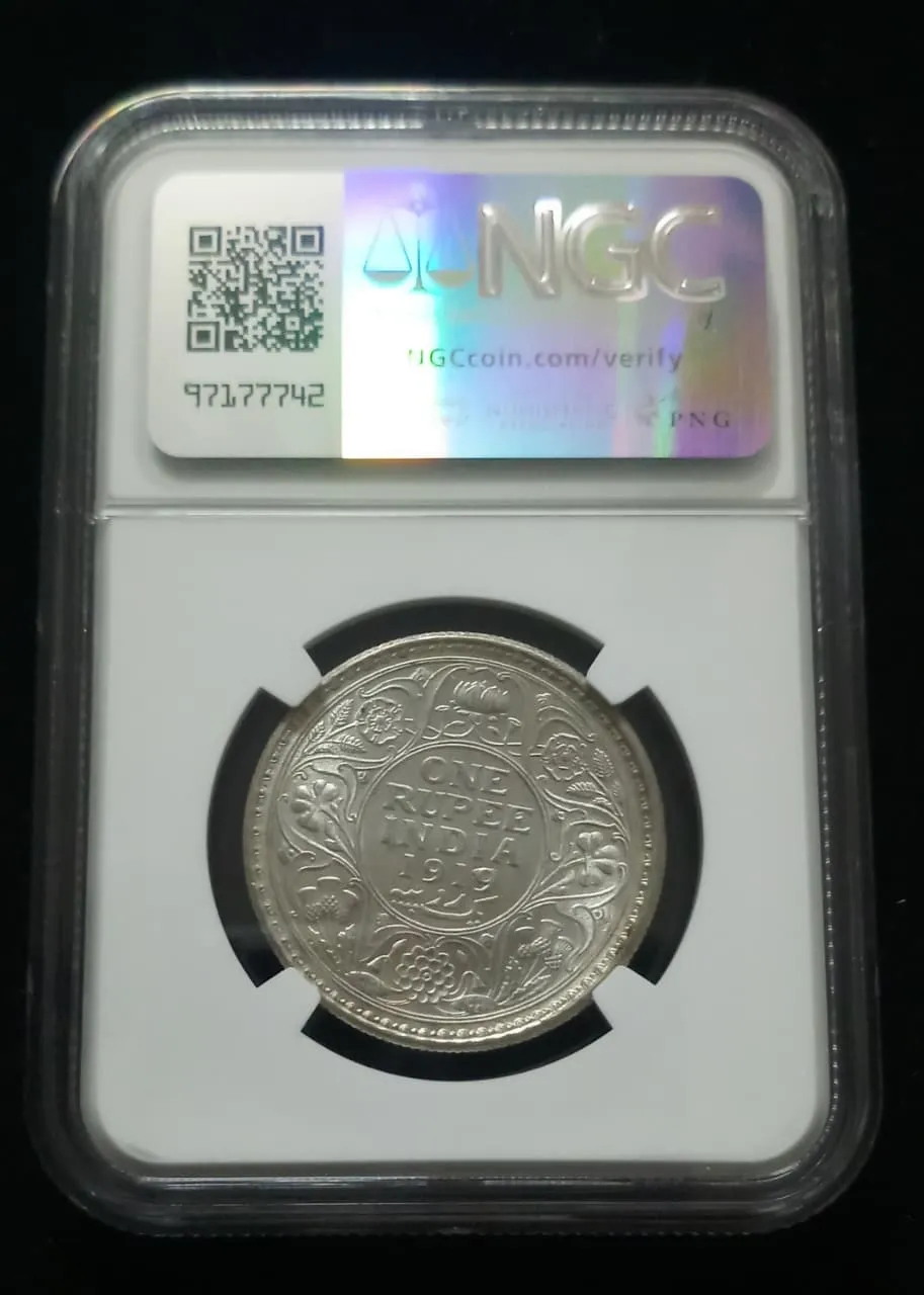 One Rupee 1919 George V King Emperor