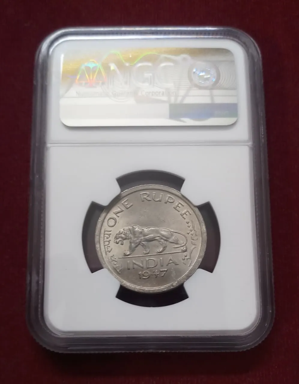 One Rupee 1947 George VI king