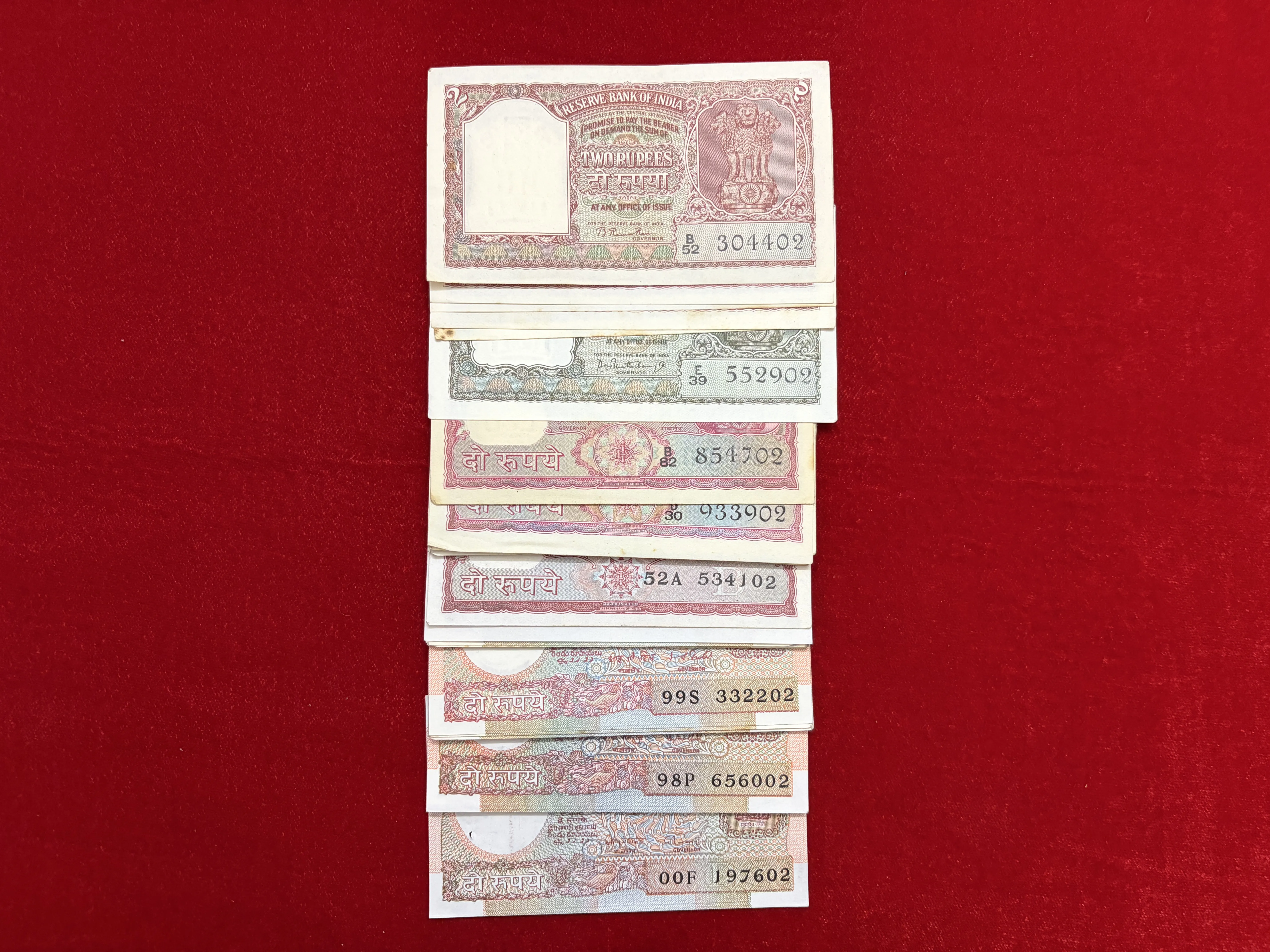 India, Rupees 2 Complete Signature Set, B1 - B36, (B52 304402)