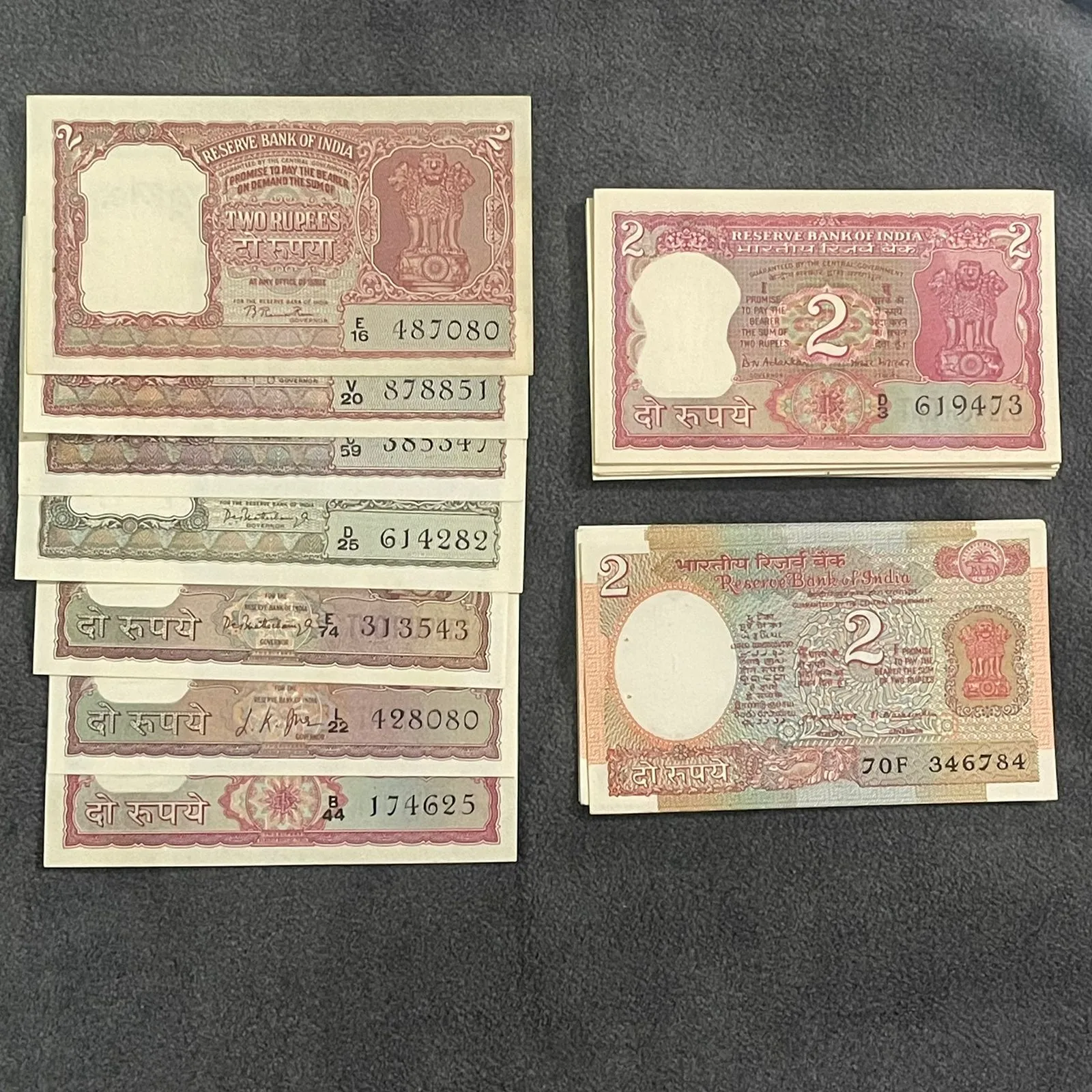 2 Rupees Signature Set B2-B36 ( without B1 & B3)- GEM UNC