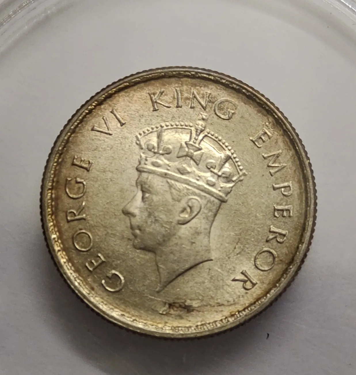British India George VI Half Rupee 1939 Silver Coin UNC
