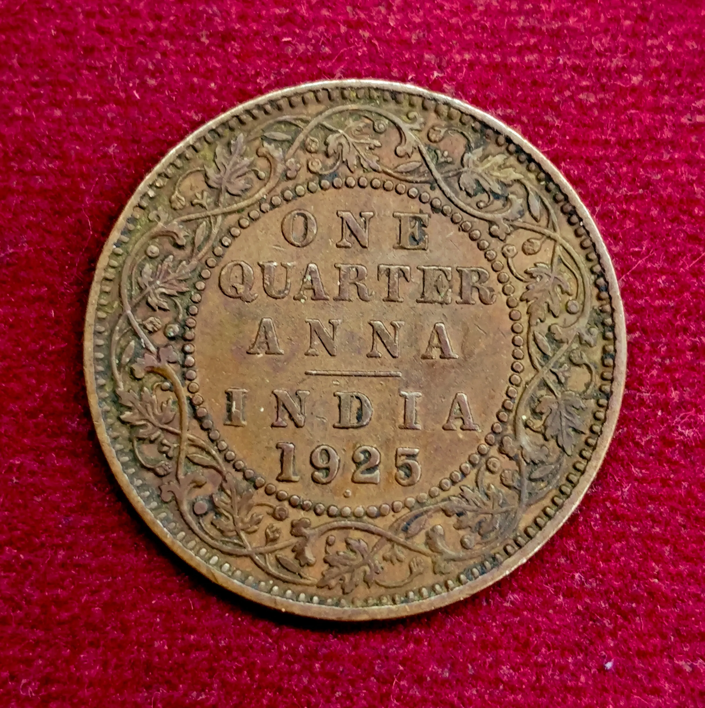 British India 1/4 Anna  -  George V 1925 Coin