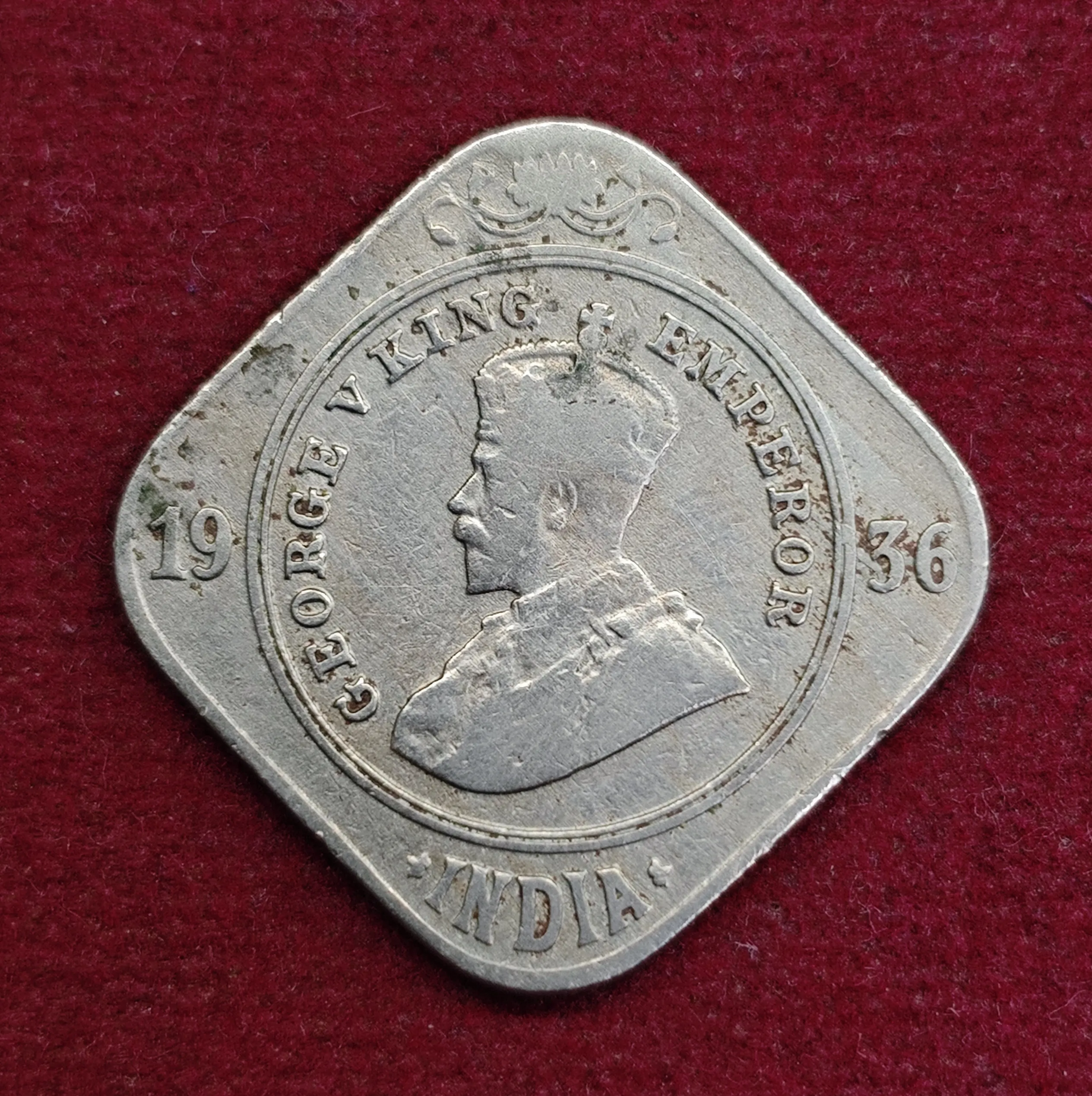 British India 2 Annas - George V 1936 Coin