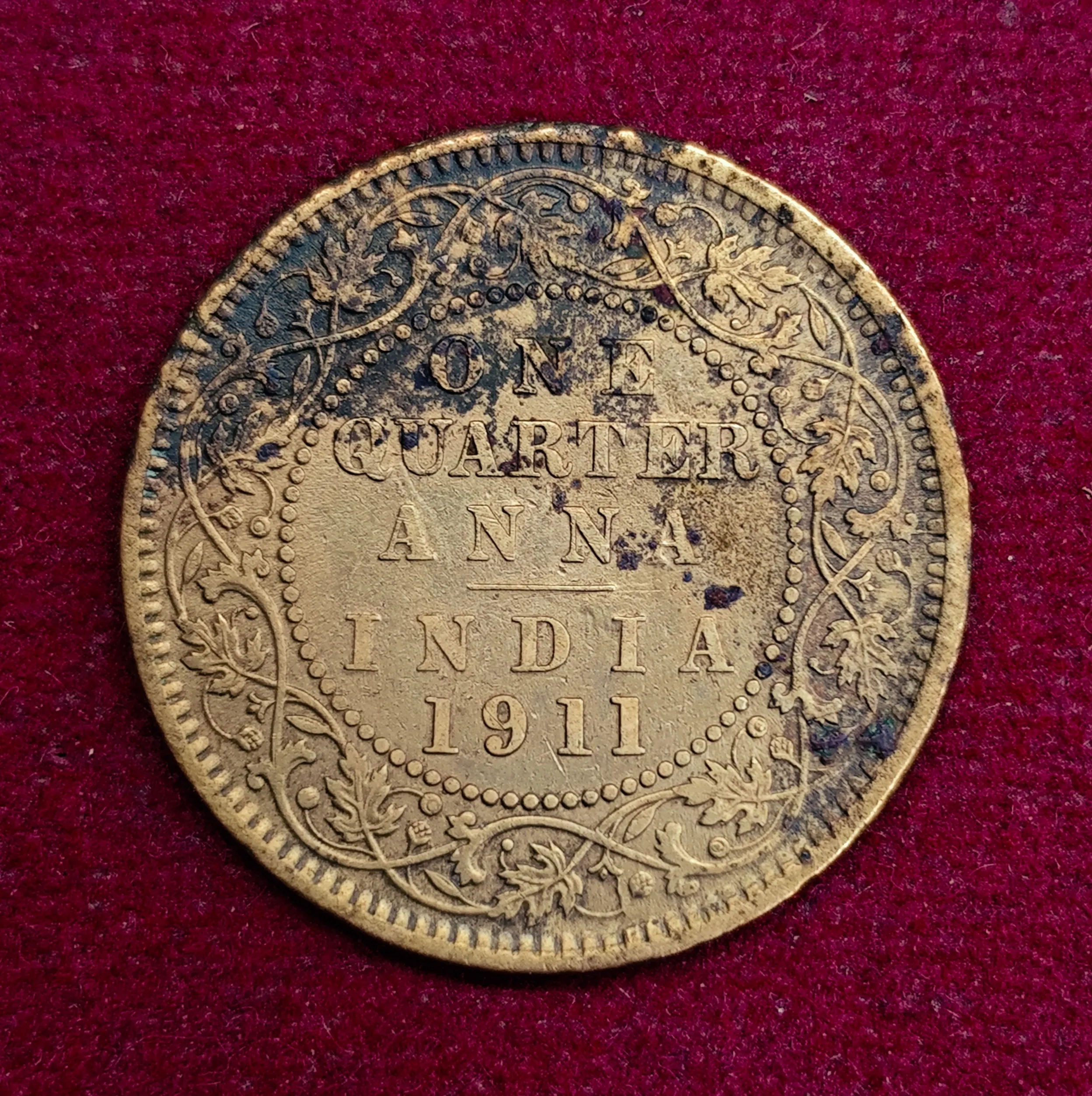 British India 1/4 Anna - George V 1911 Coin