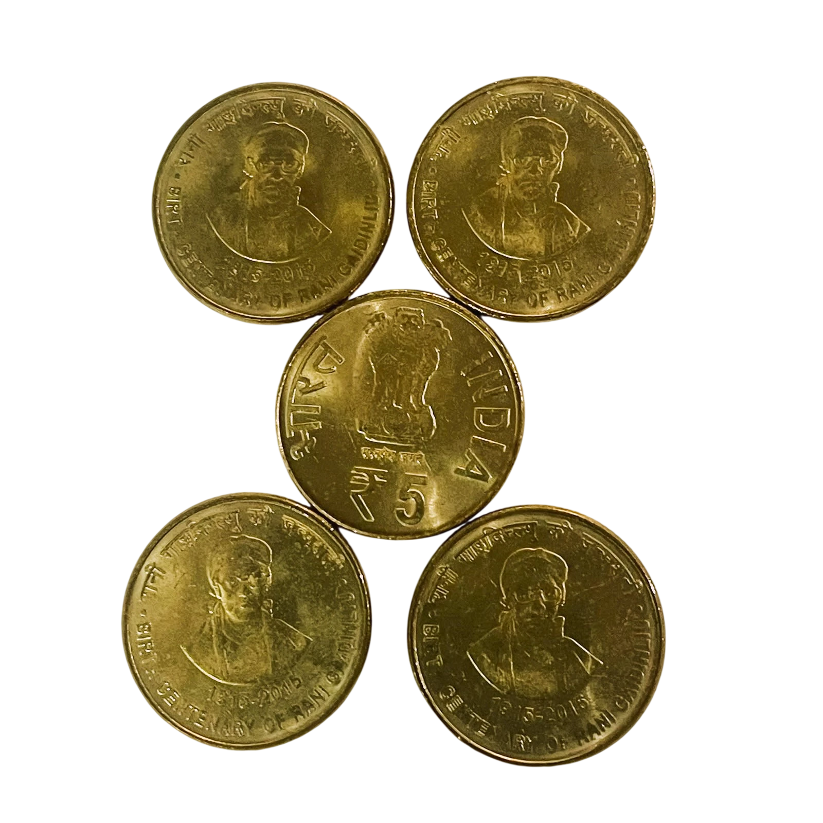 Rani Gaidinilu Kolkata Mint 5 RS Coins (Unlisted)