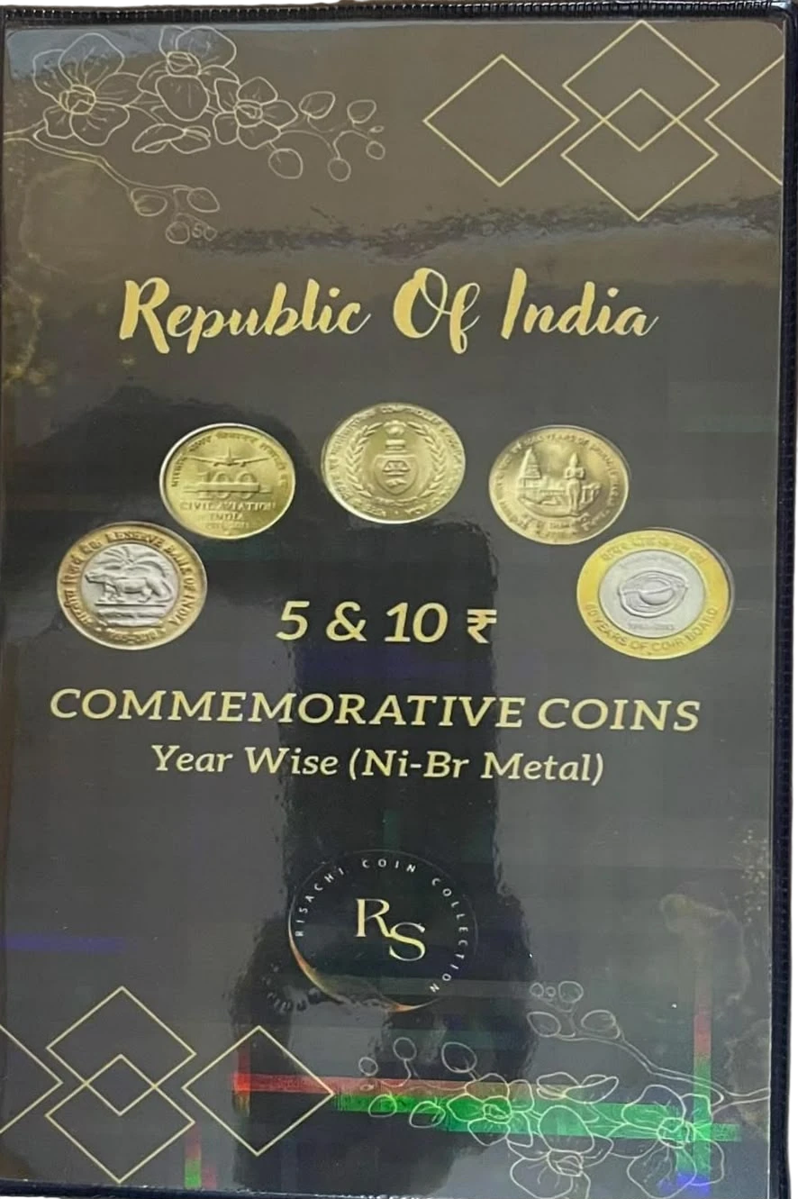 Theme Album with Coins- 5Rs Brass and 10 Rs (49 Coins Gem unc)