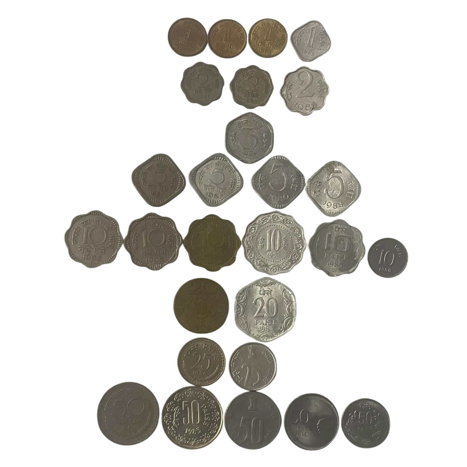 Paisa Set- 1 Paisa to 50 Paise All Issues