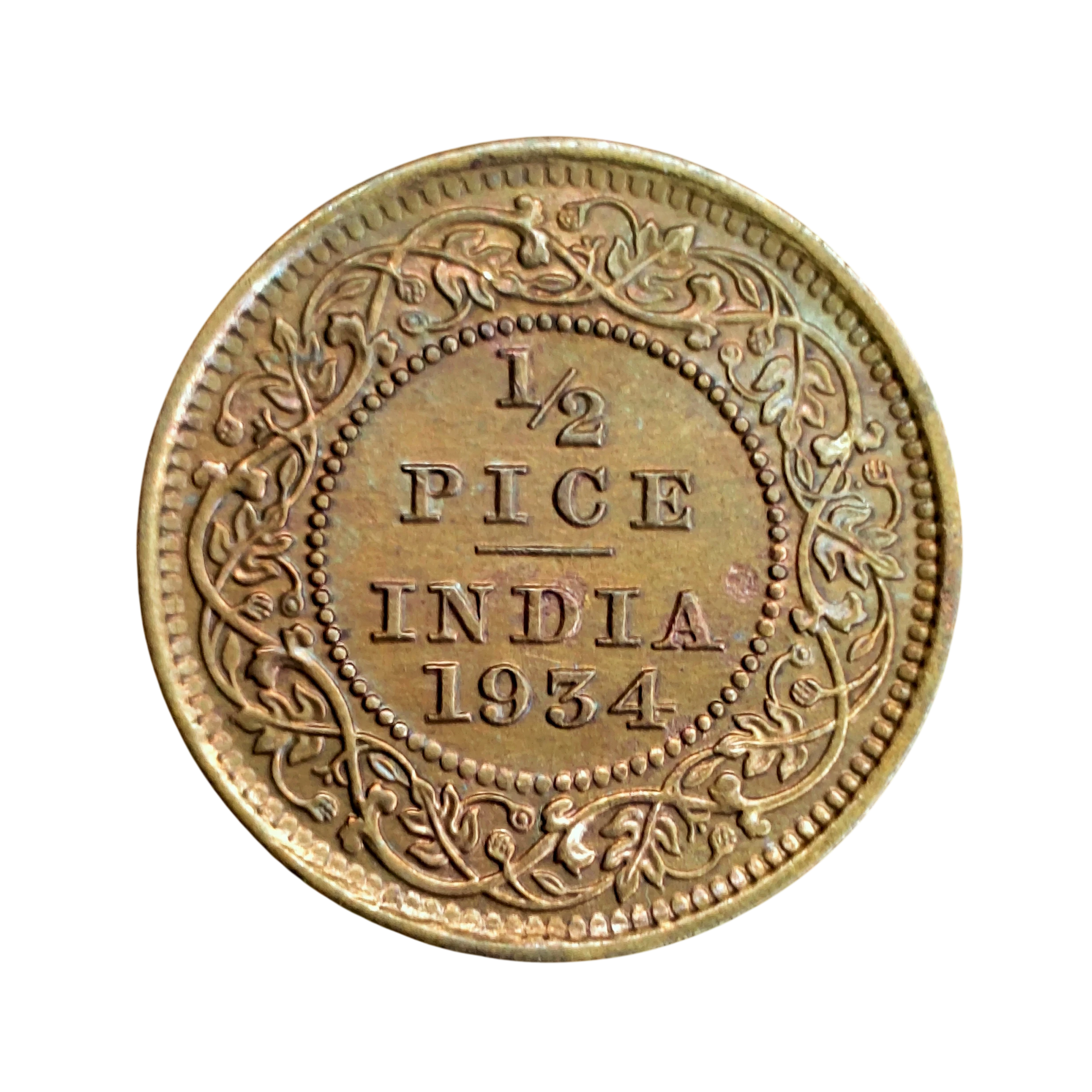 British India 1/2 Pice - George V 1934 Coin
