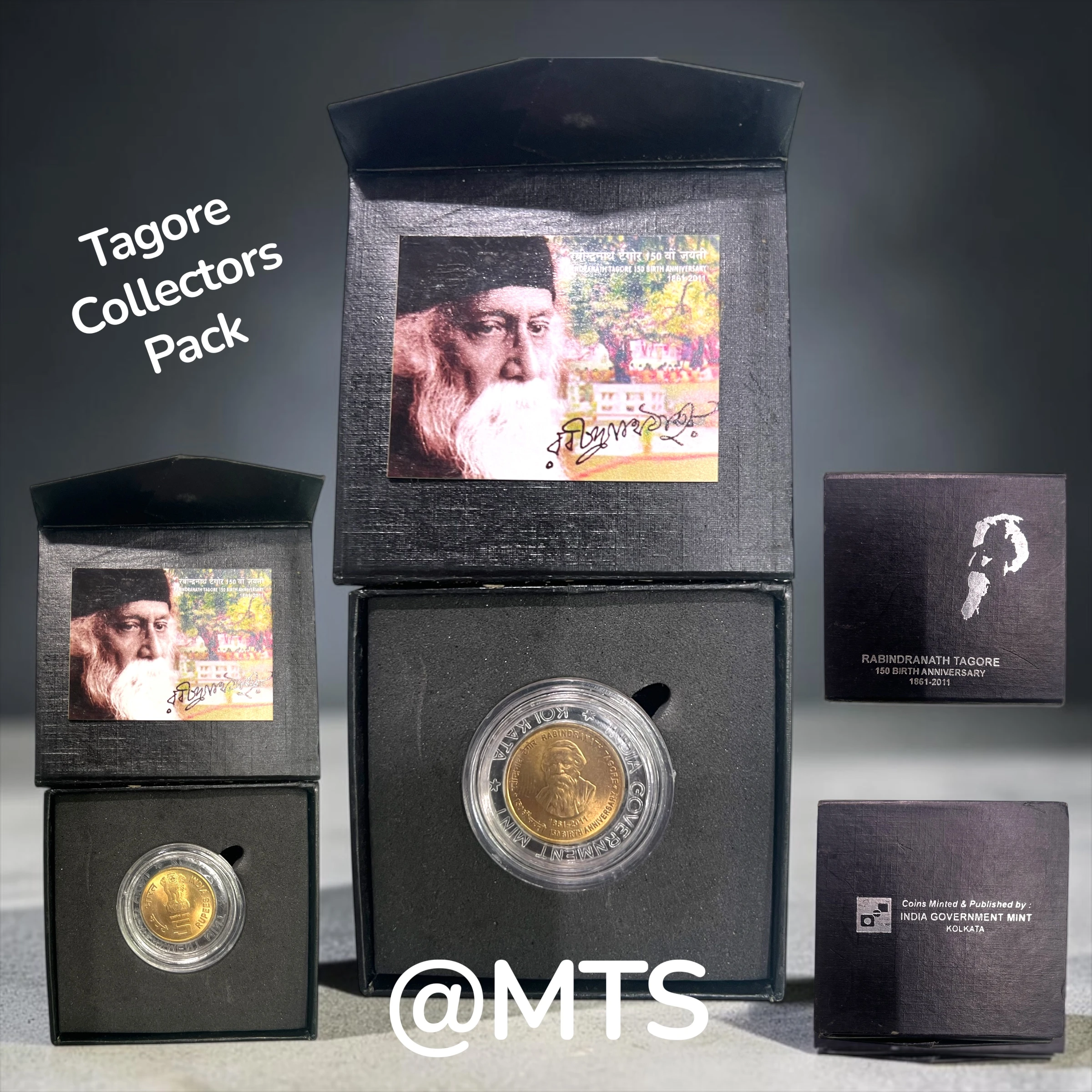 Rabrinath Tagore Collectors pack 5₹ Coin with black box