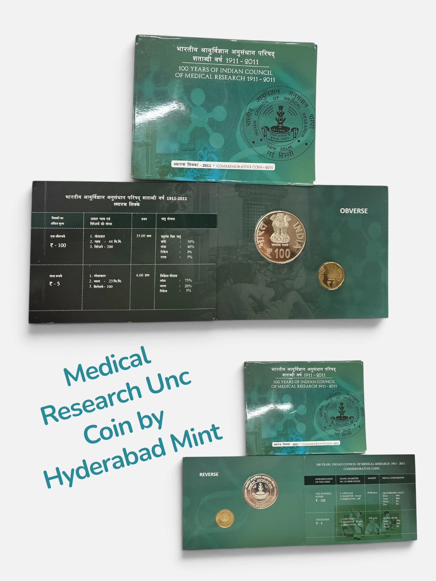 Medical Research Unc Coin set by Hyderabad mint