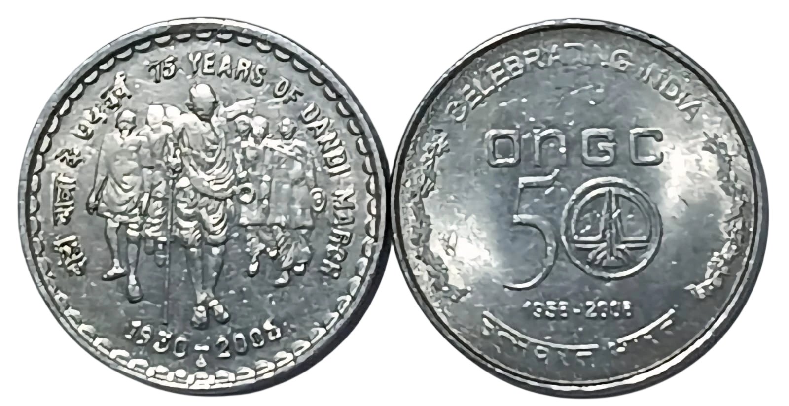 5 RUPEES FSS ONGC KOLKATA MINT AND DANDI MARCH BOMBAY MINT