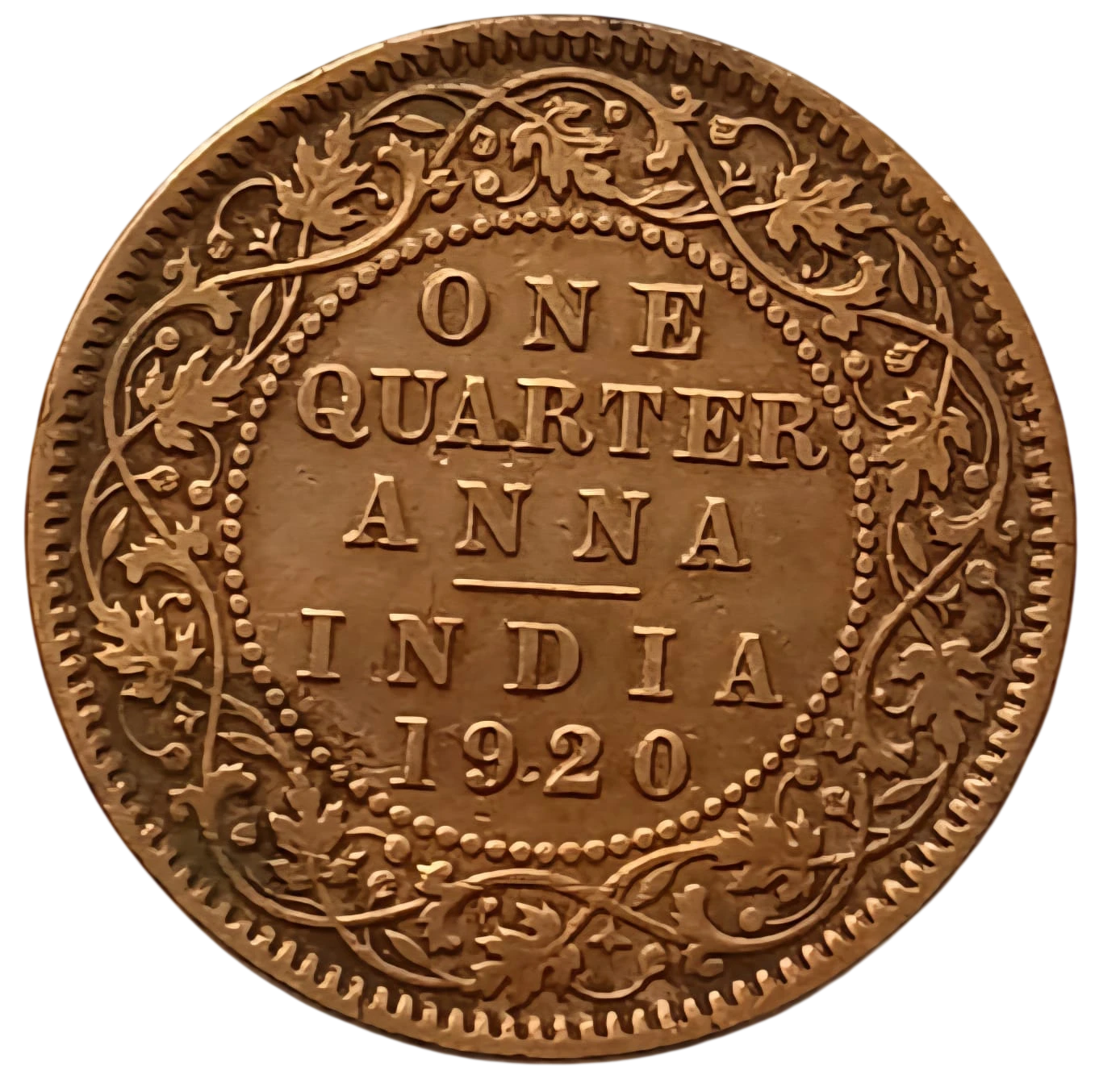 ONE QUARTER ANNA 1920 COIN