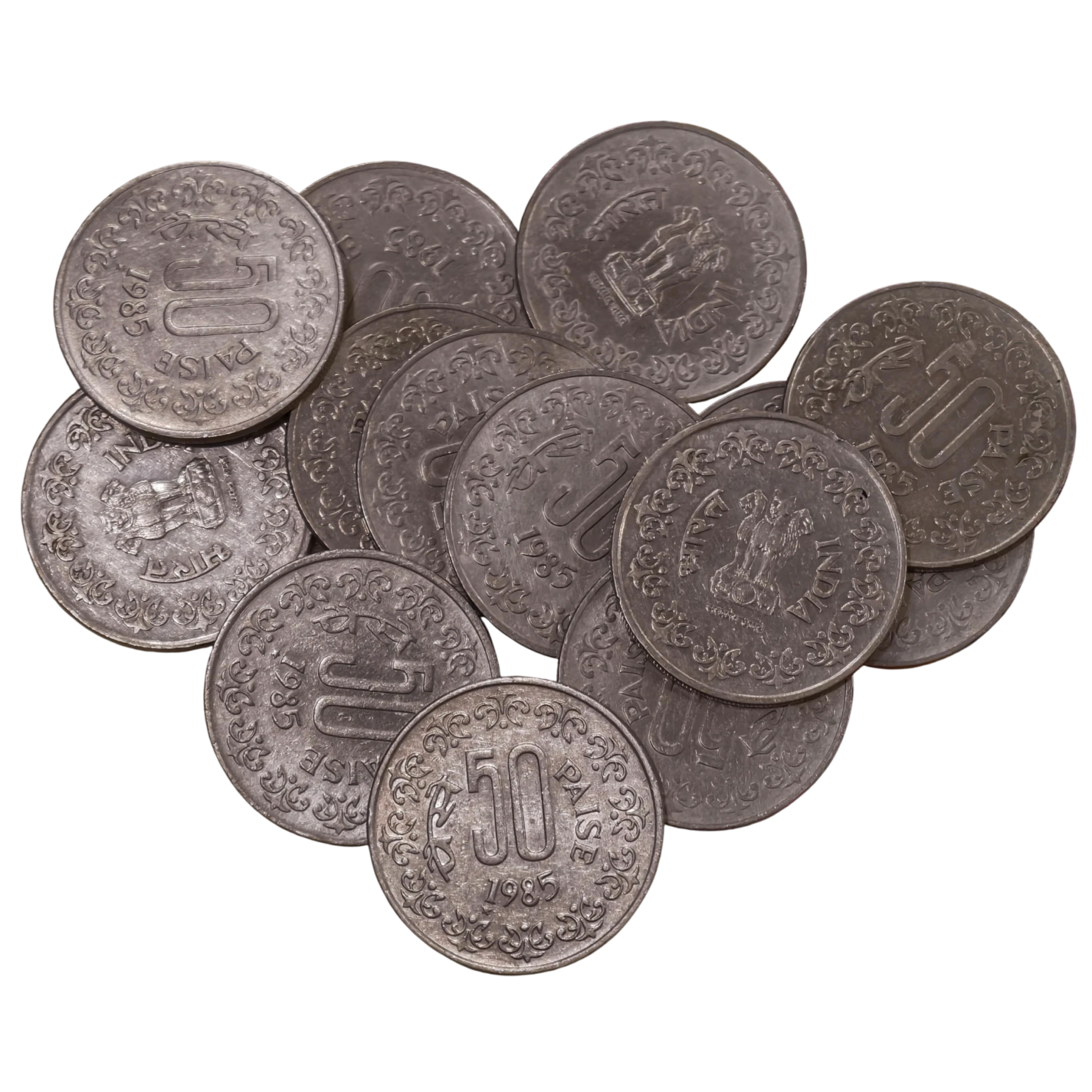 50 Paise 1985 Korea Mint 14 Coins Lot
