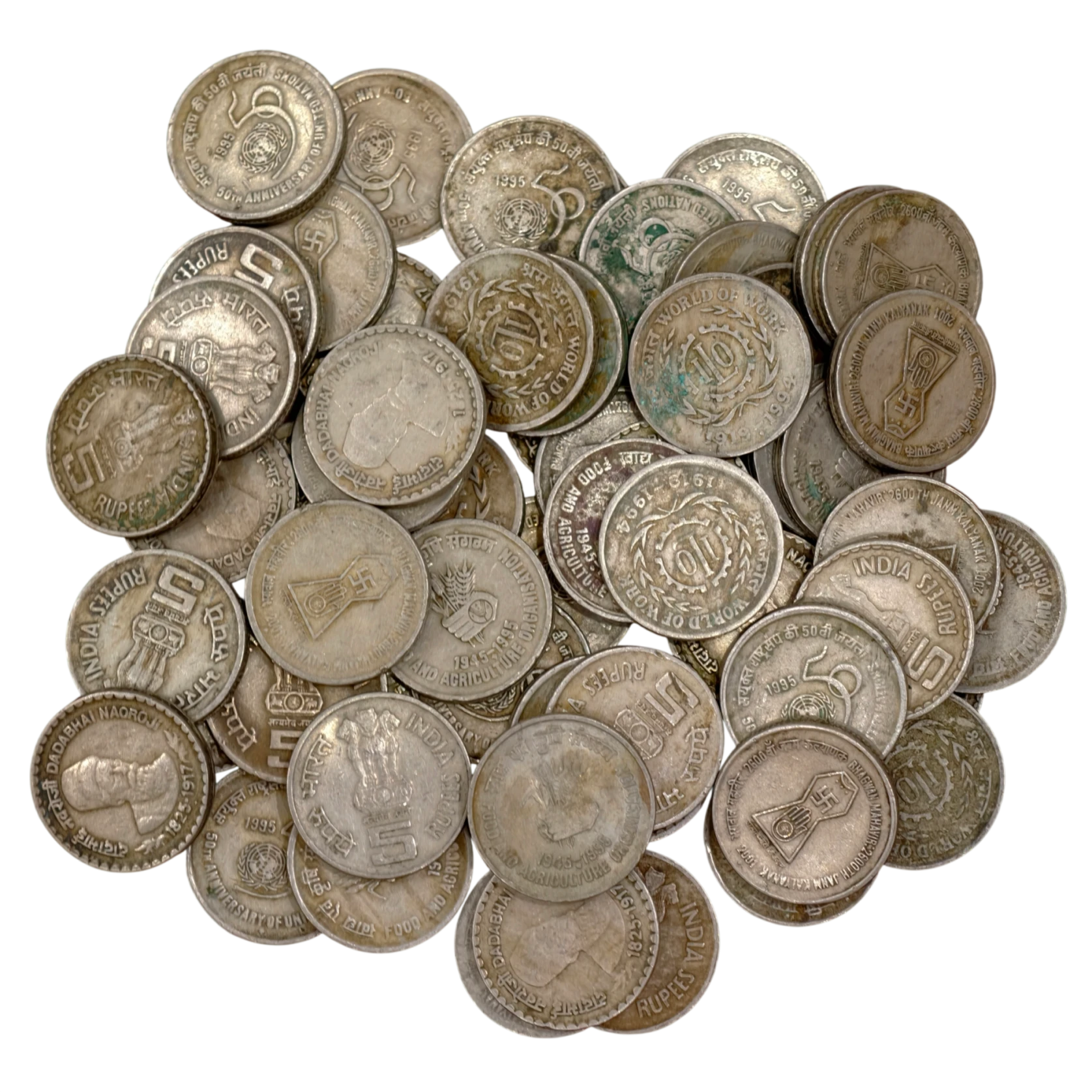 60 Pcs 5₹ Commemorative Coins Mix Year Mix Mint