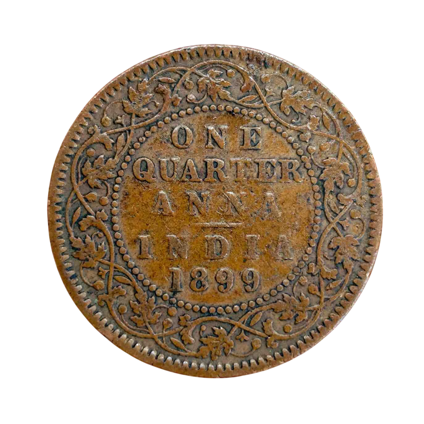 British India 1/4 Anna Victoria Empress 1899 Coin