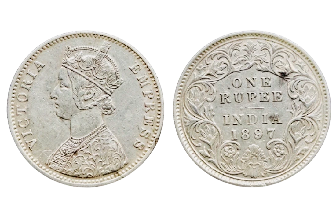 RARE BRITISH INDIA ONE RUPEE 1897