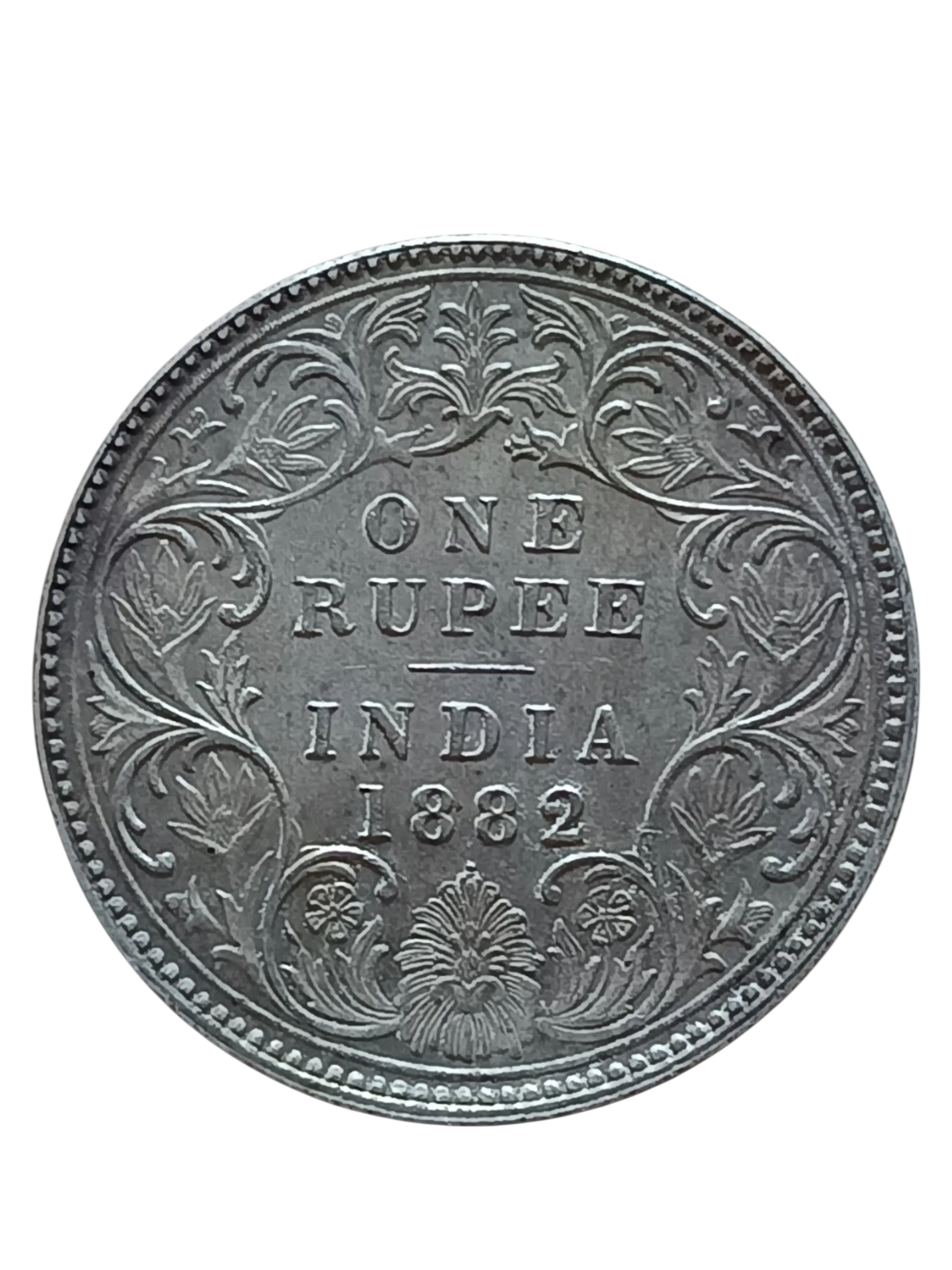 British India 1882 Queen Victoria Empress One Rupee Silver Coin | 91.7% Silver | Historical British India Coin Collectible