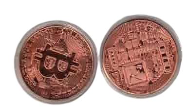 BIT COIN CRYPTOCURRENCY BRONZE COPPER PLATED COIN 30 TO 34 GM MADE IN CHINA NEW