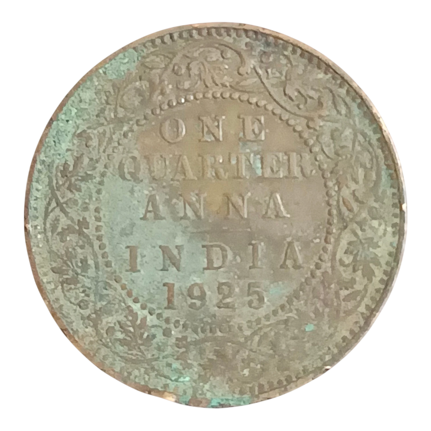 1925 British India King George V One Quarter Anna Bombay Mint Bronze Coin – Fine Condition