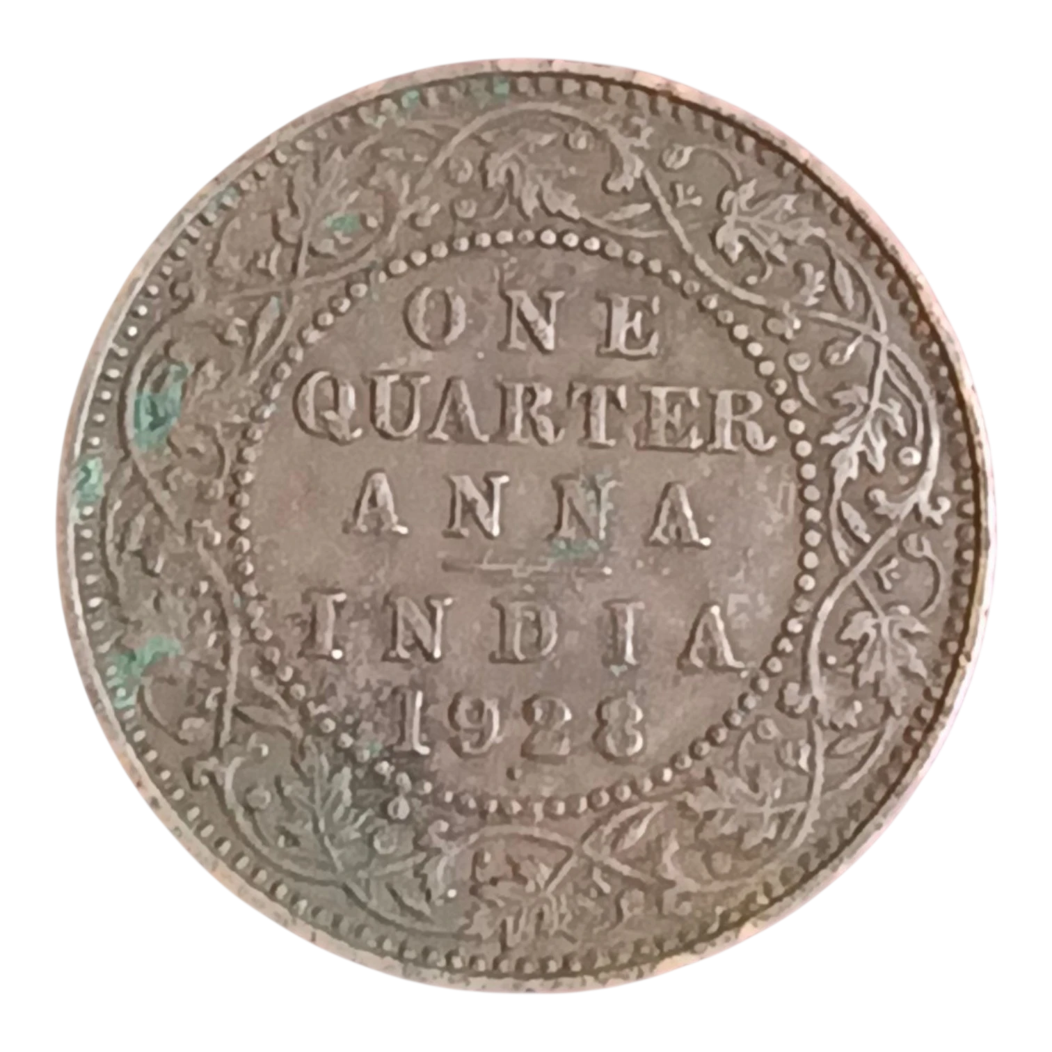 1928 British India King George V One Quarter Anna Bombay Mint Bronze Coin – Fine Condition