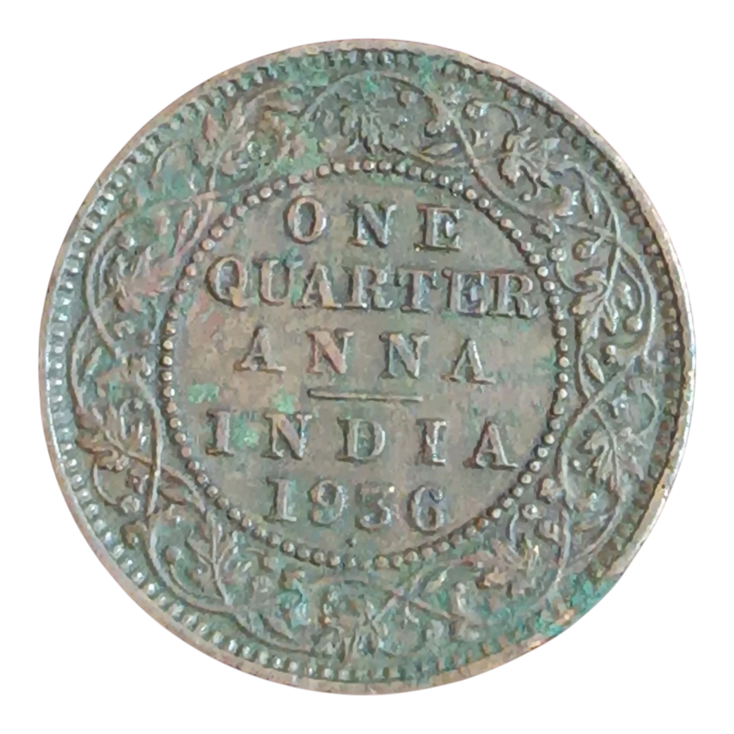 British India King George V Quarter Anna 1936 Bombay Mint Copper Coin – Vintage Collectible