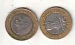 10 RS COMMEMORATIVE COIN HOMI BHABHA BIRTH CENTENARY YEAR 2008-2009 USED  MIX MINT