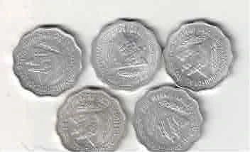 10 PAISA PLANNED FAMILES FOOD FOR ALL UNC ( 5 PCS )  1974