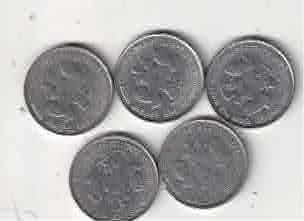 5 RS ( 5 PCS ) COMMEMORATIVE COIN 150 YEARS THE FIRST WAR OF INDEPENDEC 2007 XF TO AUNC