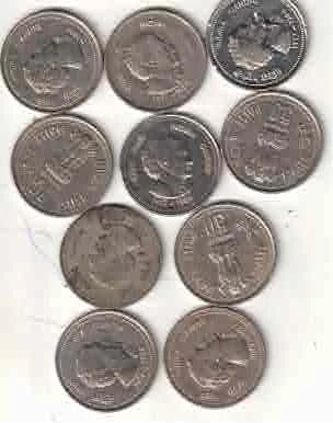 50 PAISA COMMEMORATIVE COIN  XF INDIRA GANDHI ( 10 ) COIN MIX MINT