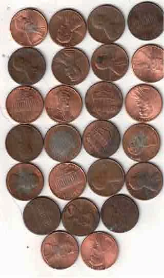 USA ABRAHAM LINCOLN 1 PENNY USED TO AUNC ( 25 COIN ) MIX YEAR