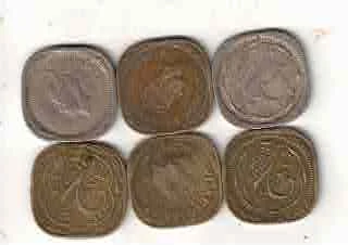 2 ANNA GEORGE VII 1940 TO 1945 ( 6 COIN ) XF MIX MINT