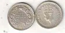 1/2 HALF RUPEES KING GEORGE VII 1943 XF MIX MINT