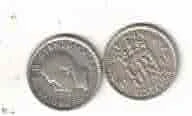 UNITED KING DOM GEROGE VI SIX PENCE SILVER COIN 1945