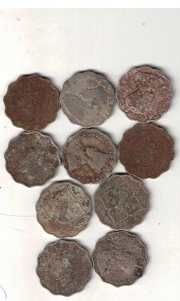 1 ANNA USED MIX YEAR MIX MINT ( 10 COIN ) 1912 TO 1936