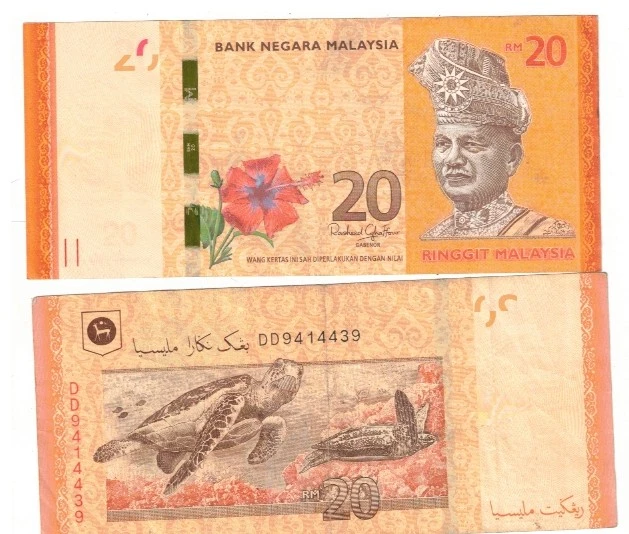 MALAYSIA 20 RINGGIT XF NOTE