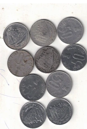50 PAISA ( 10 COIN ) 50TH YEARS IMDIPENDEDAY 1887 XF