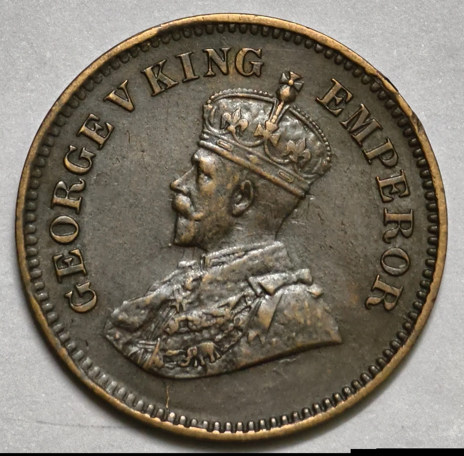 1/2 Pice George V 1916 Calcutta Mint