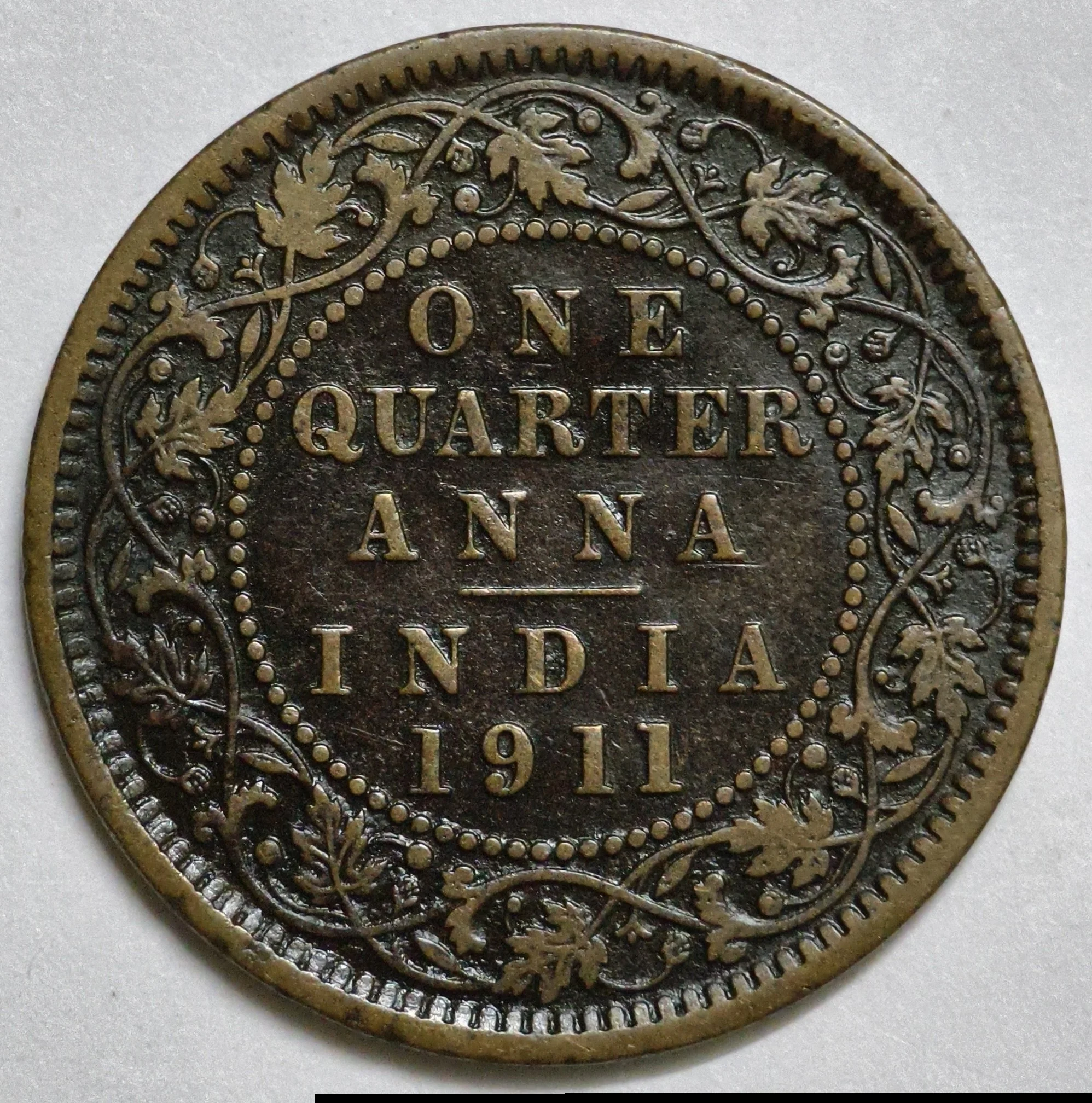 One Quarter Anna 1911 Rare